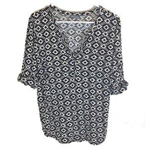 Stitch Fix Black and White Aztec Top